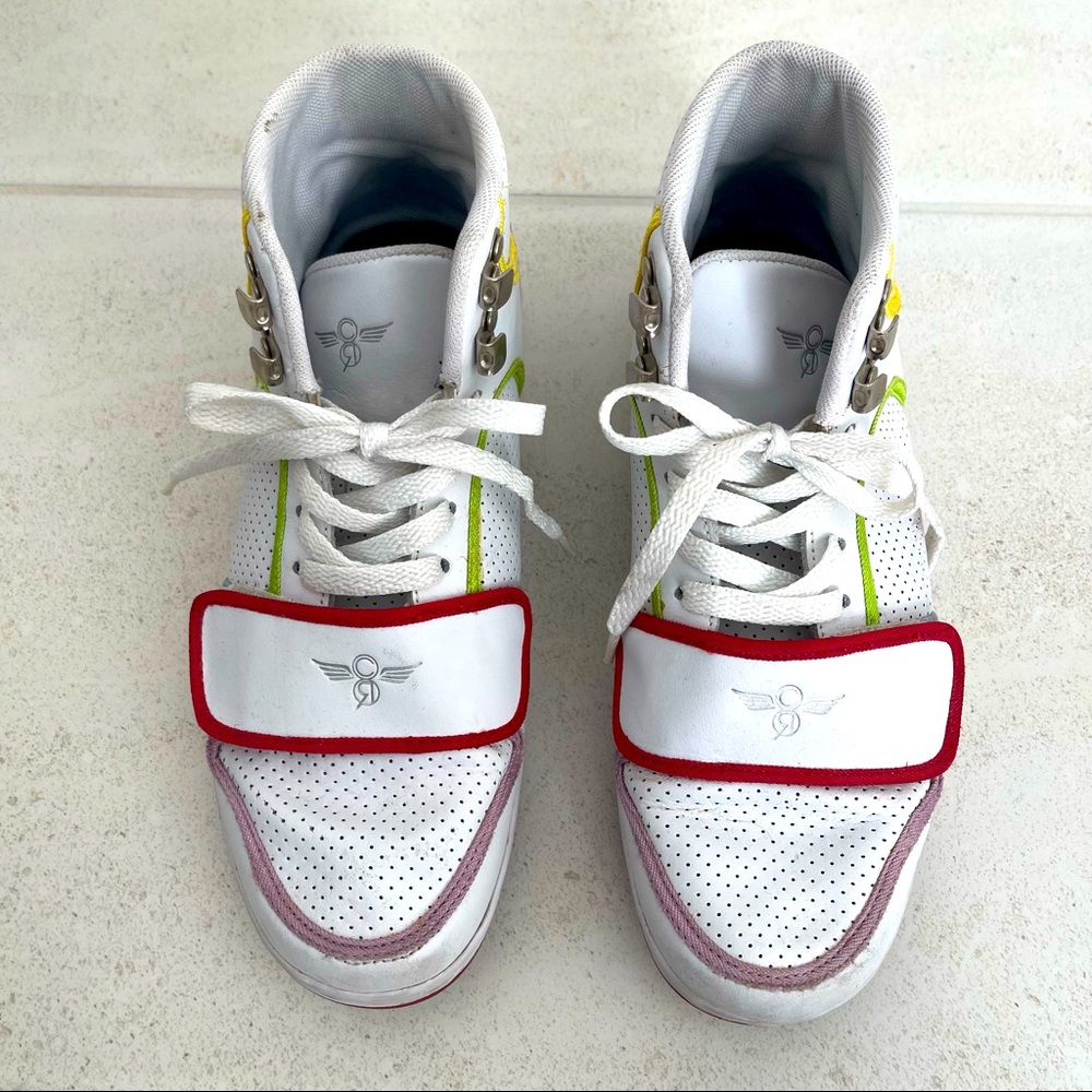 Creative Recreation Sneakers - White Leather with Colored Detailing, Size 7